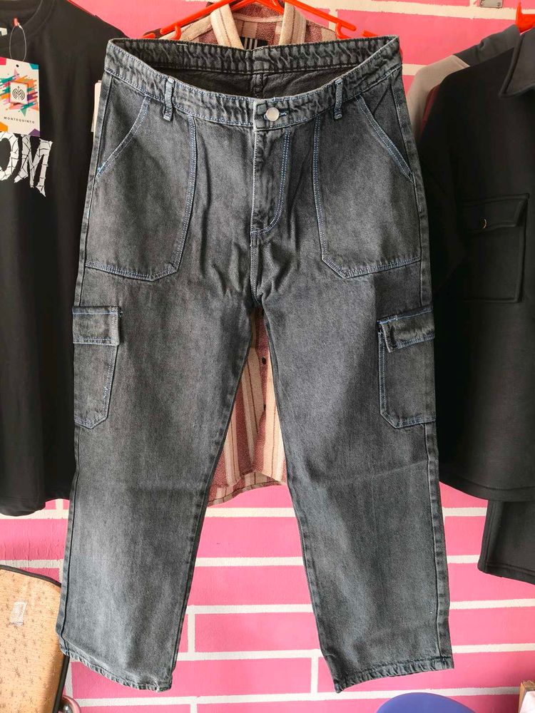 Women's Baggy Denim Cargo