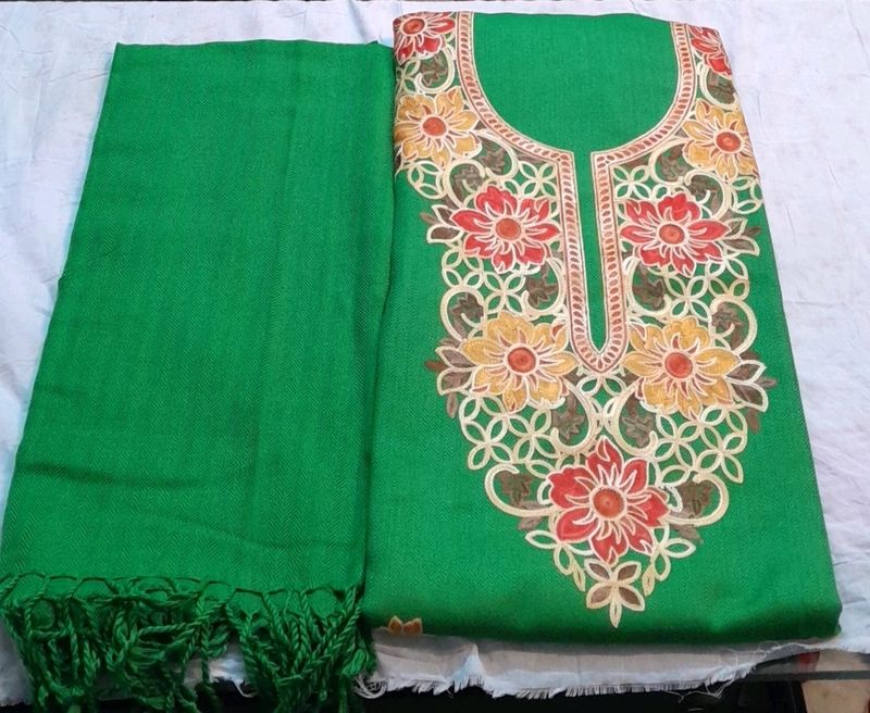 Kashmiri Ari work embroidred woolen salwar suit