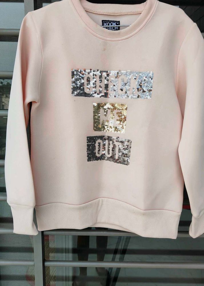 Pink Sequin "Check Me Out" Sweatshirt