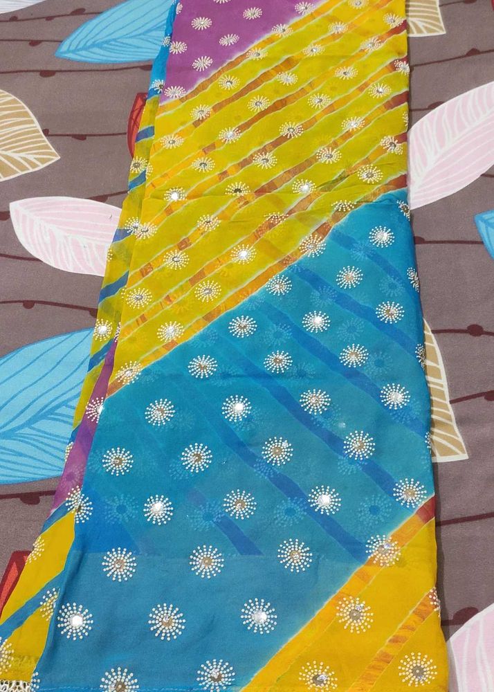 Multi Color Lahariya Saree