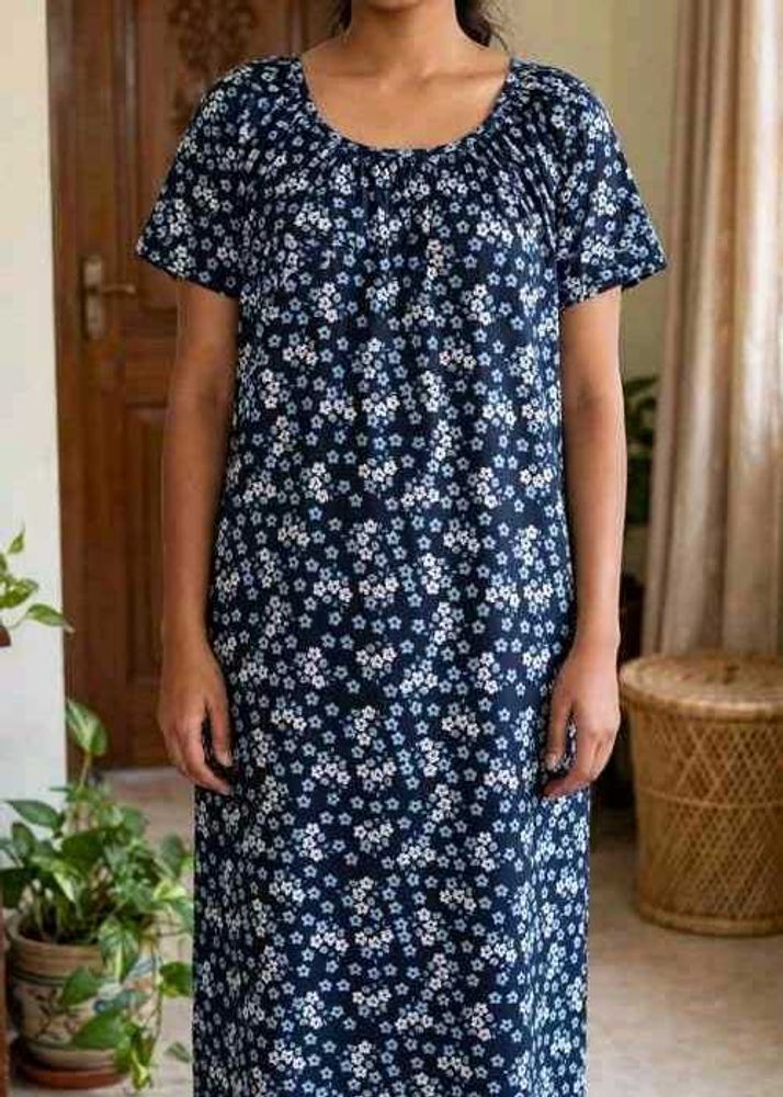 Comfortable Navy Floral Nightdress