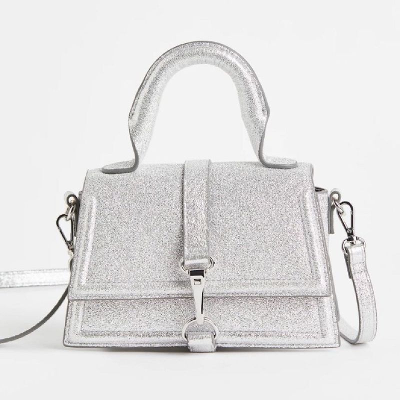 H&amp;M Silver Glitter Mini Handbag