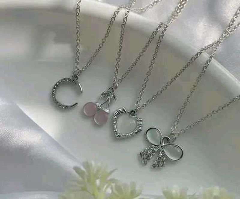 Set of 4 Cute Pendant Necklaces