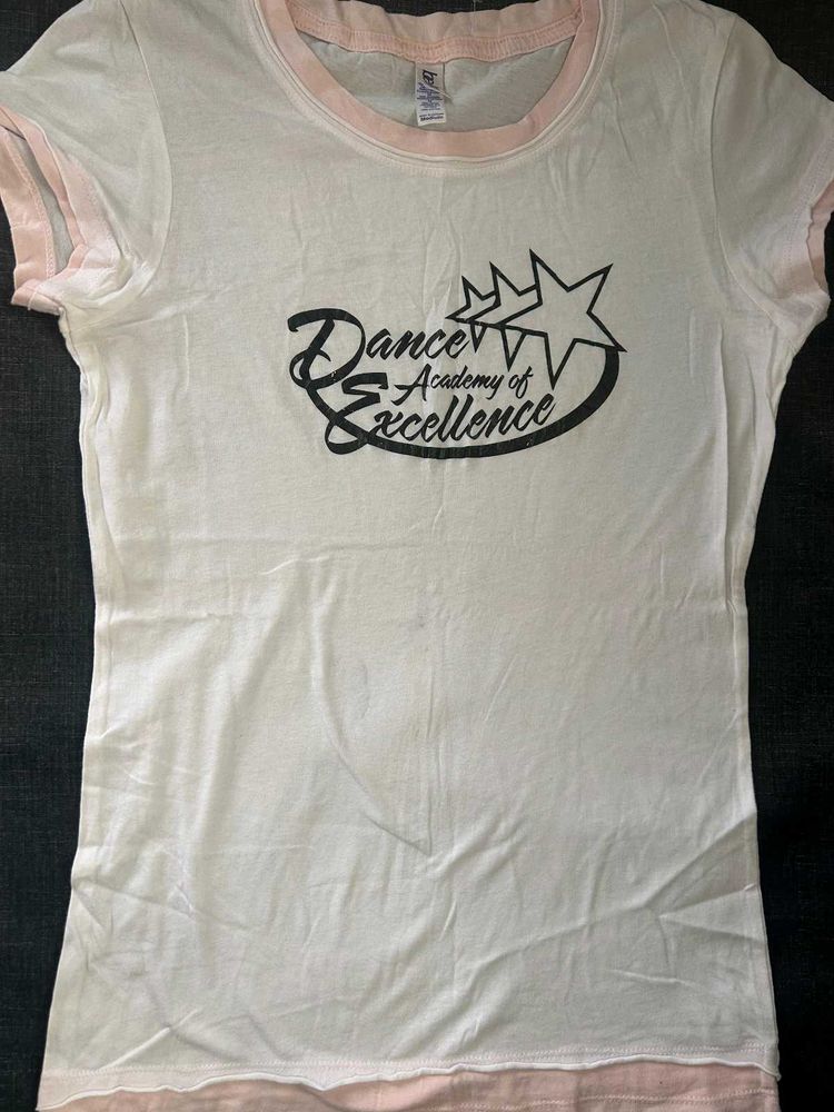 women pink and white tshirt