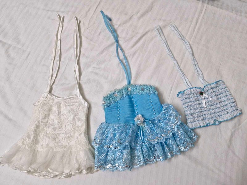 Baby Dresses  And Top (3 Pcs)