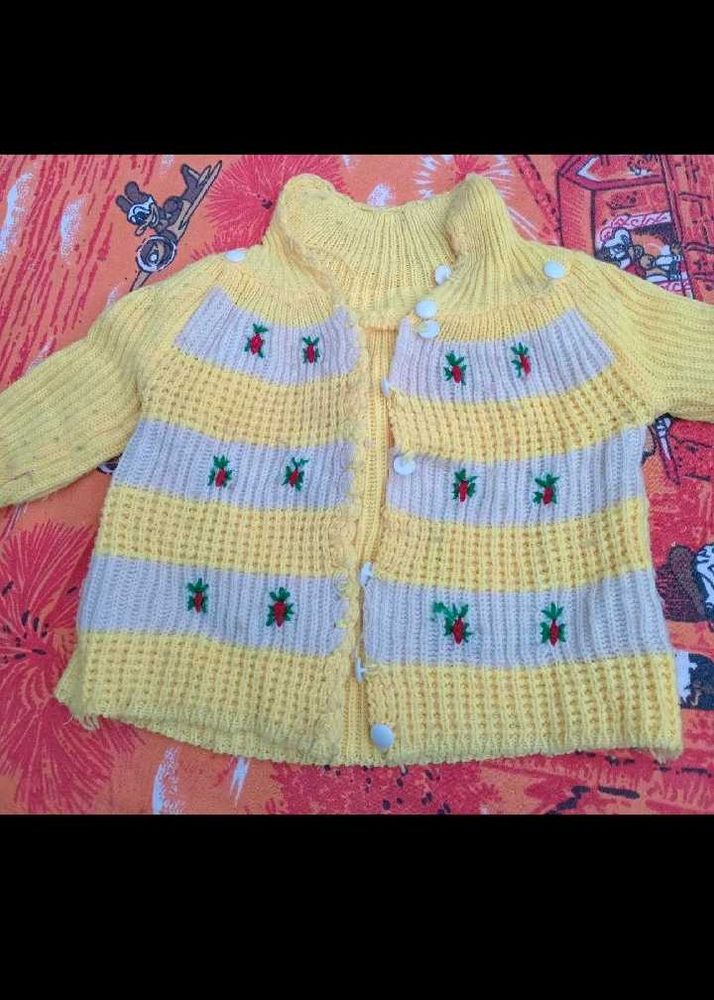 Vintage Yellow Knit Cardigan