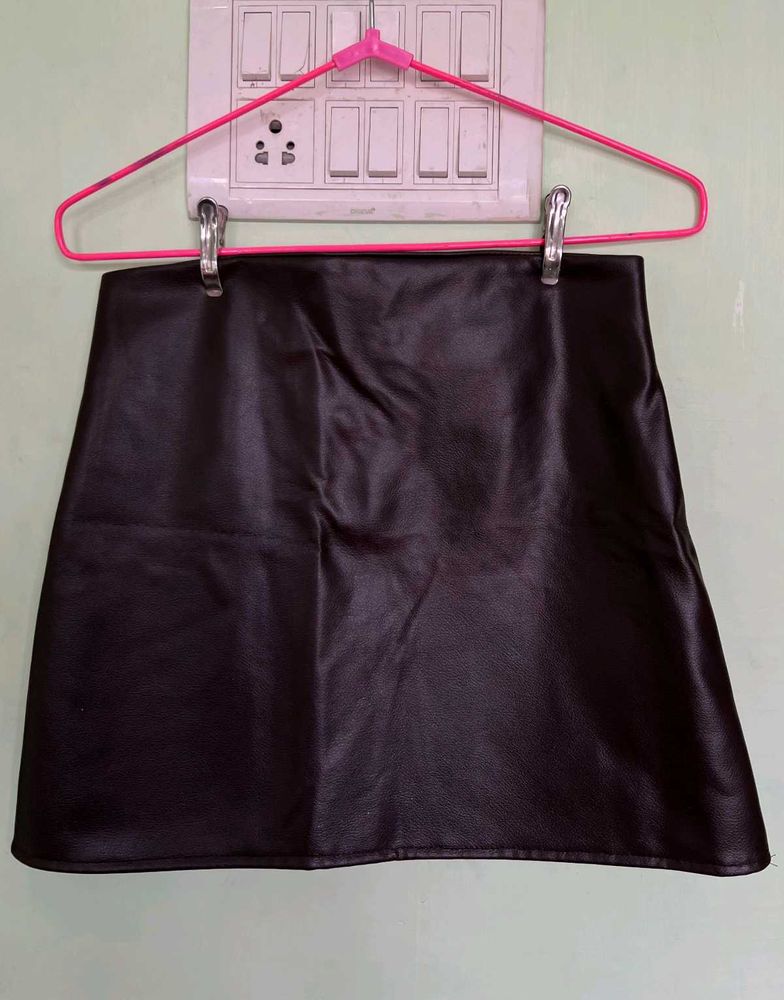 Faux Leather Mini Skirt