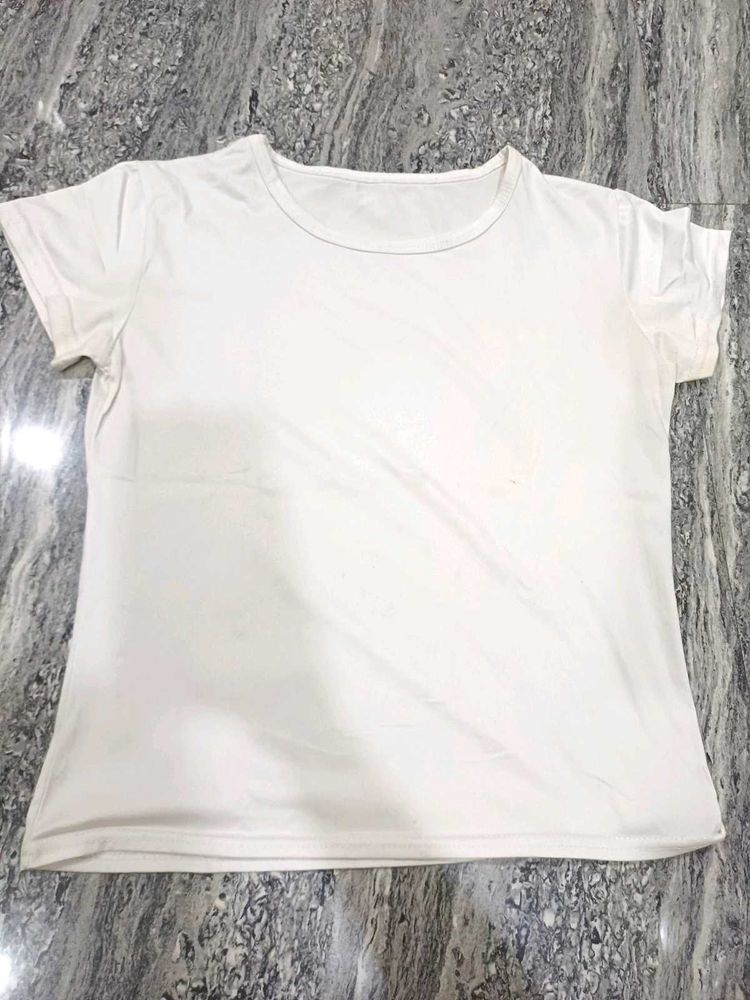 Classic White T-Shirt and black