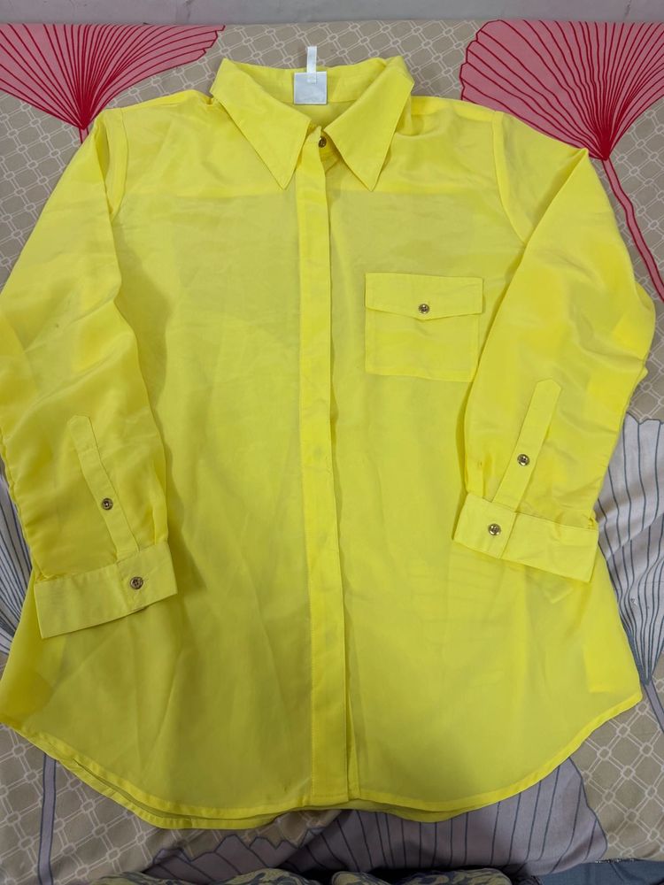 Bright Yellow Long Sleeve Shirt