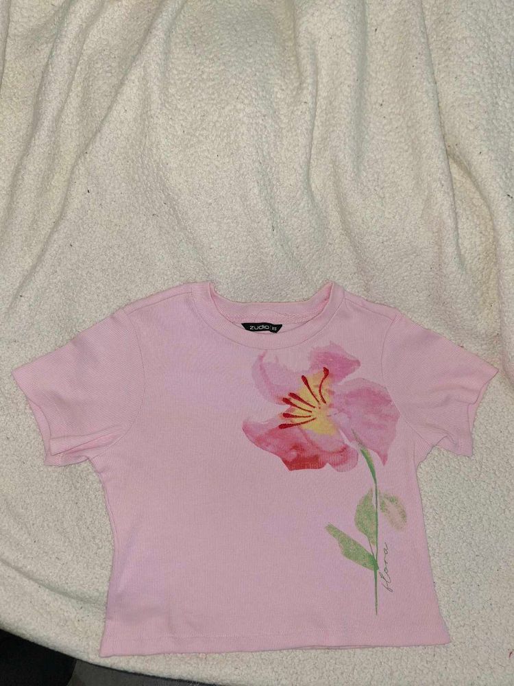 Cute Pink Floral T-Shirt