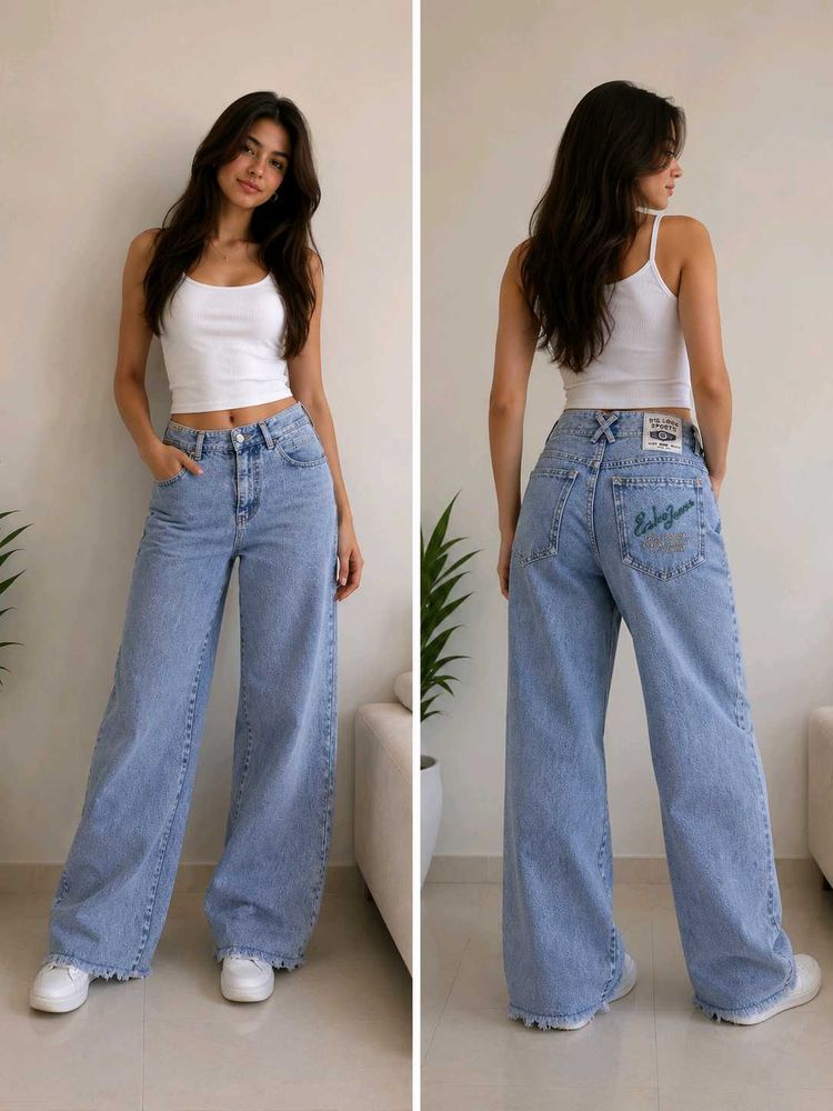 Light Wash Wide Leg Jeans