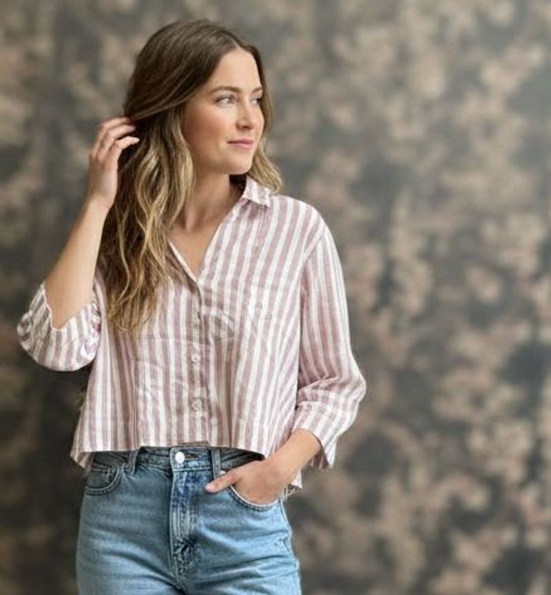 Striped Cropped Shirt