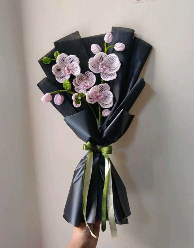French beaded Orchids Bouquet
