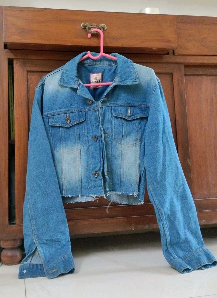cropped Classic Blue  Denim Jacket