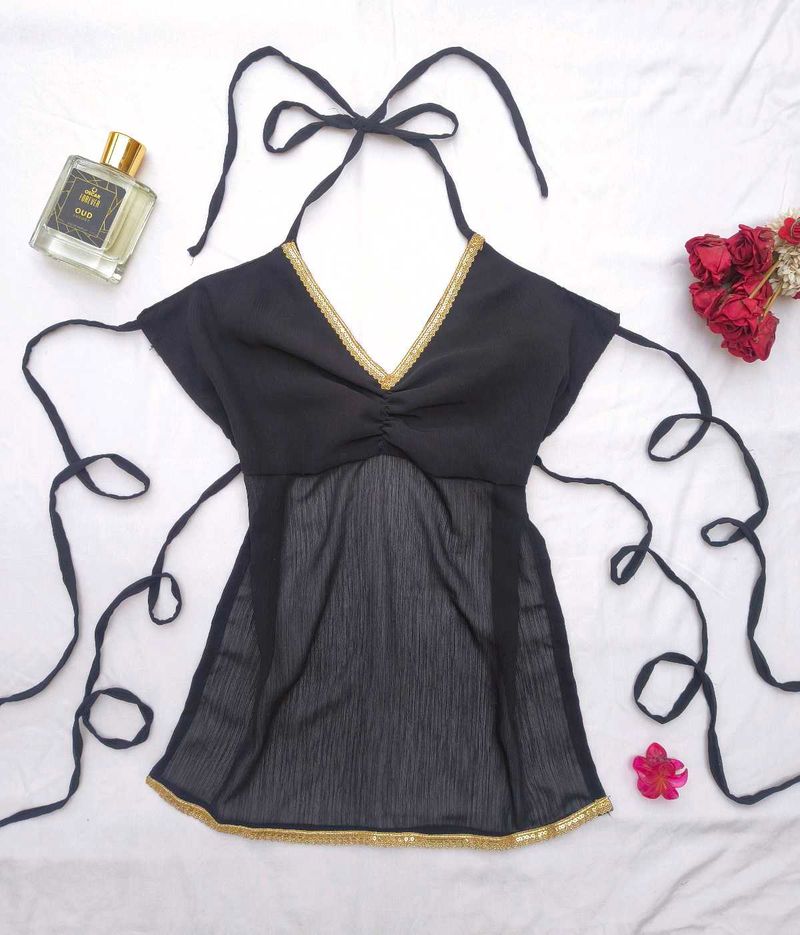Y2k baddie halter Backless top 🖤