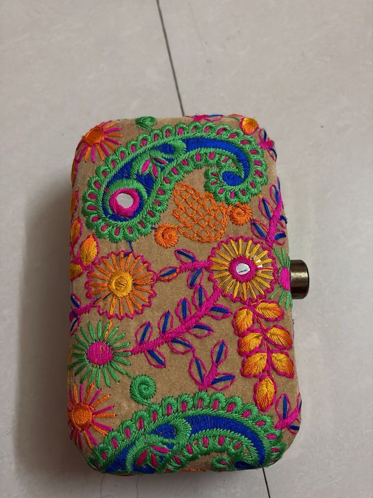 Embroidered Clutch Bag