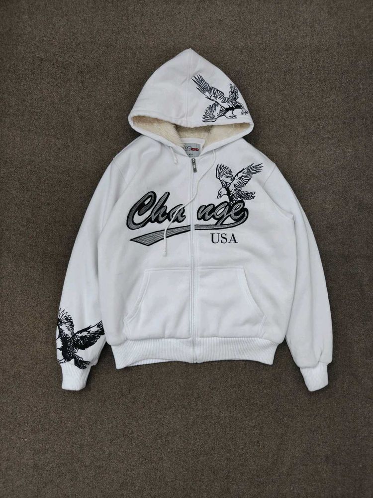 Eagle Graphic Zip-Up Hoodie