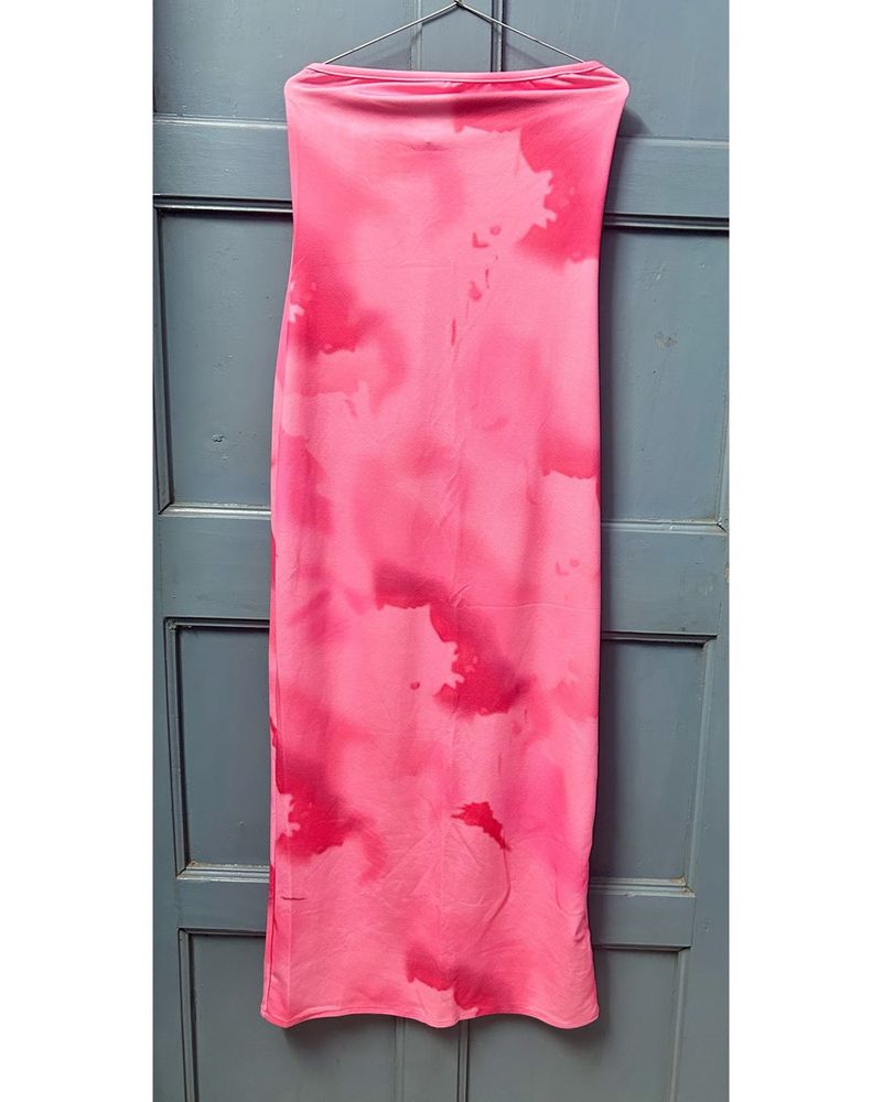 Vibrant Pink Tie-Dye Maxi Dress