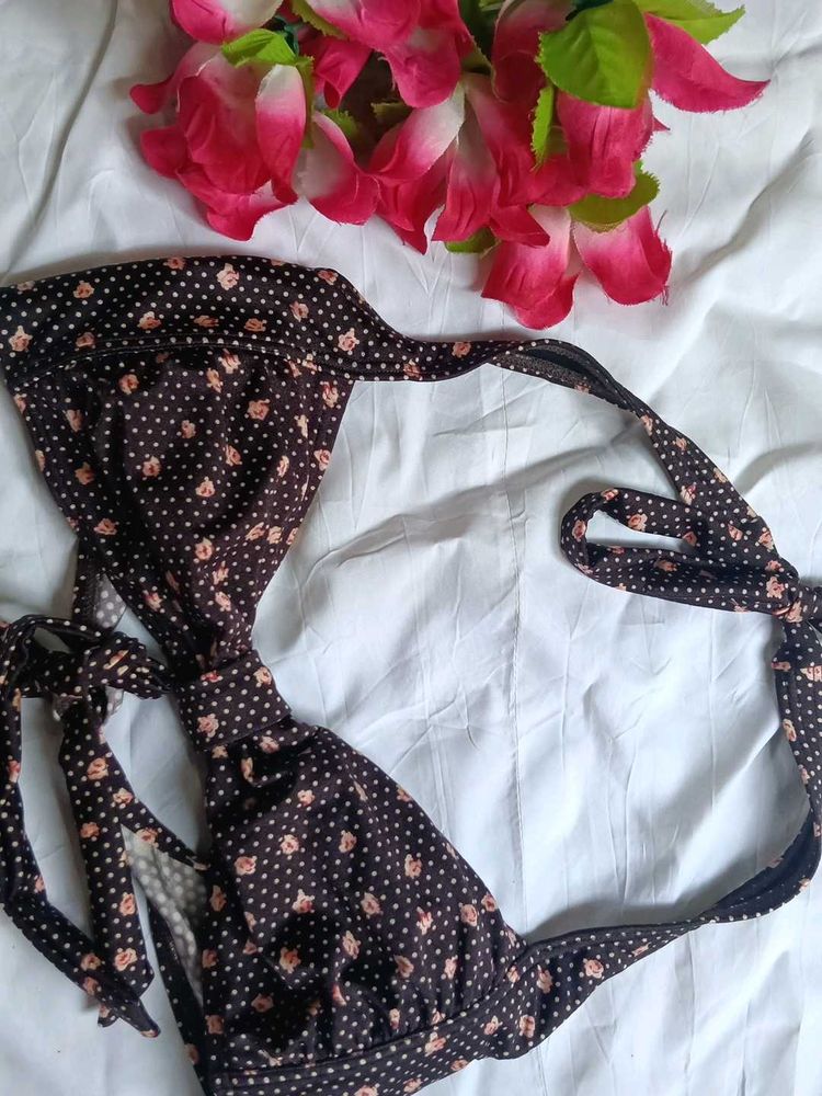 Cute Floral Print Bikini Top