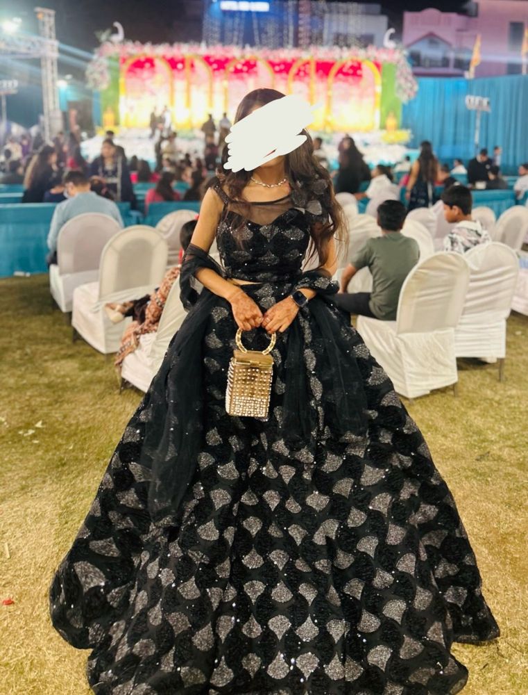Stunning Black Sequined Lehenga for Events