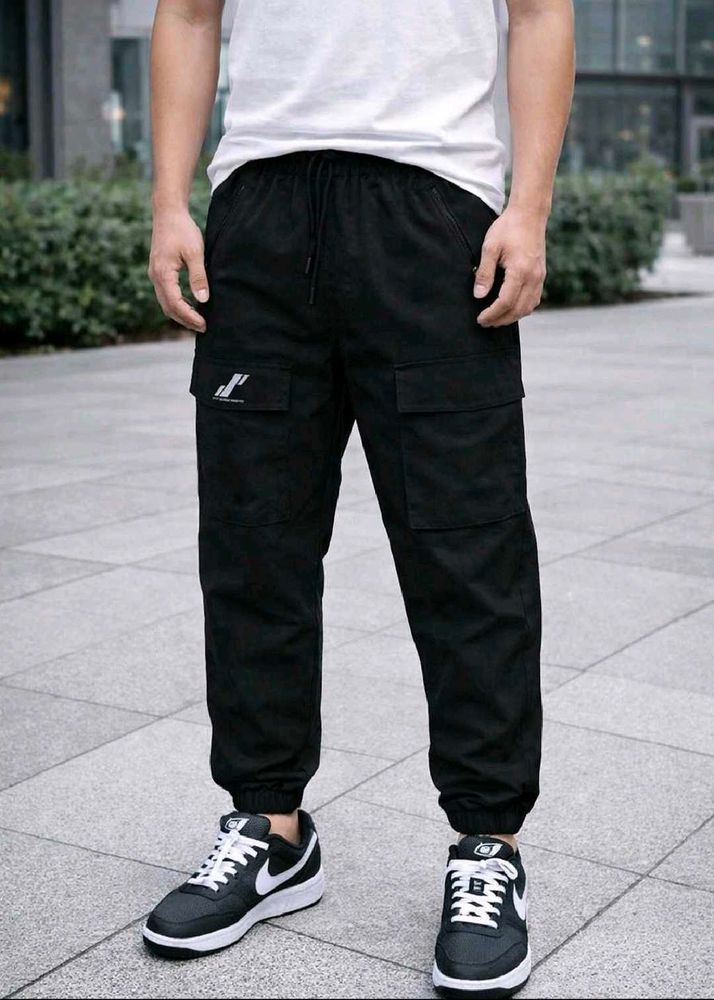 Black Cargo Joggers Length Xl 80cm– Stylish