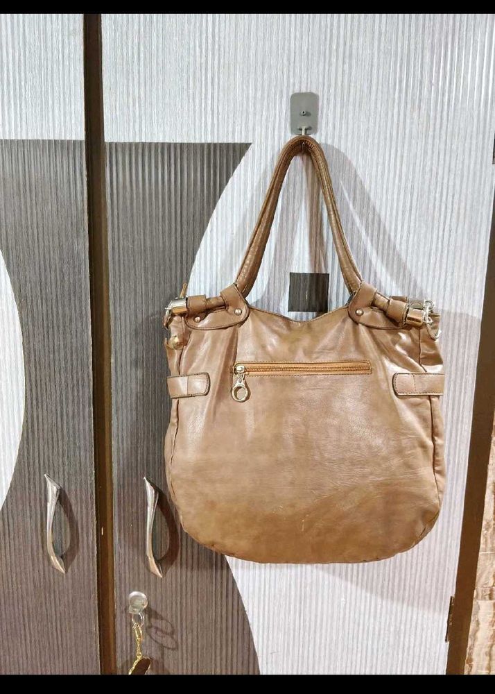Chic Brown Leather Hobo Bag
