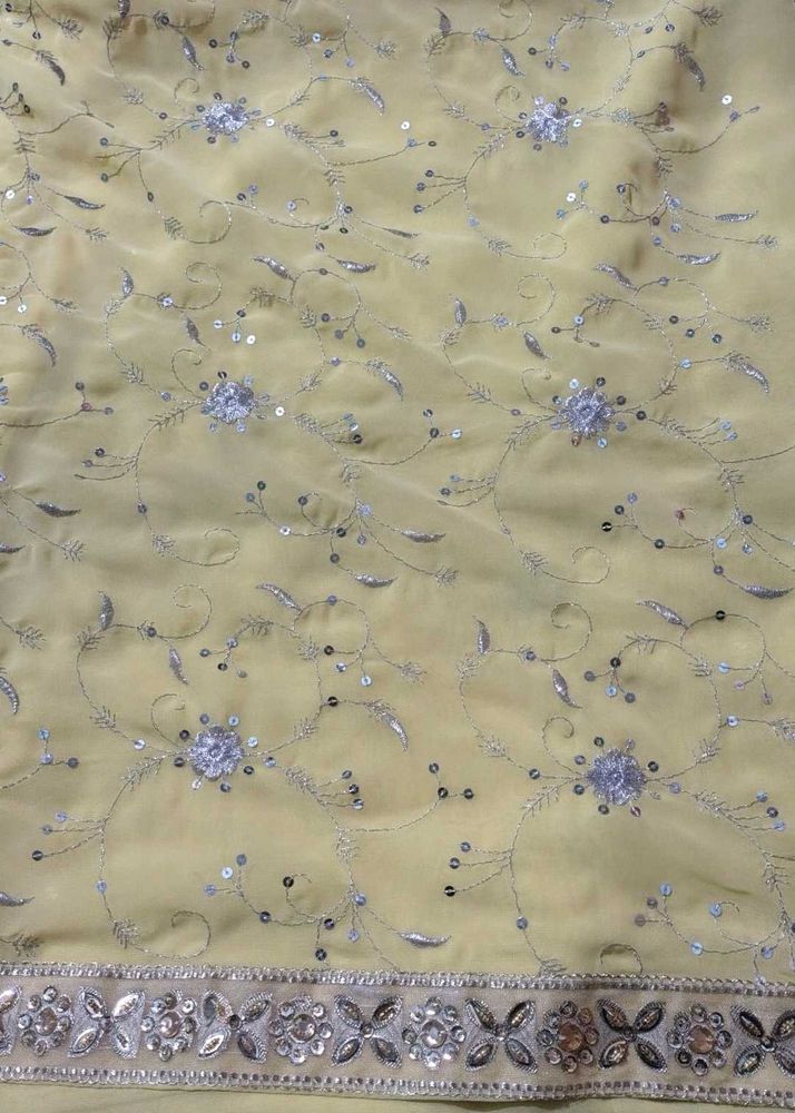 Yellow Embroidered Saree