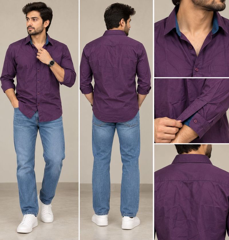 Men's Purple Casual Shirt