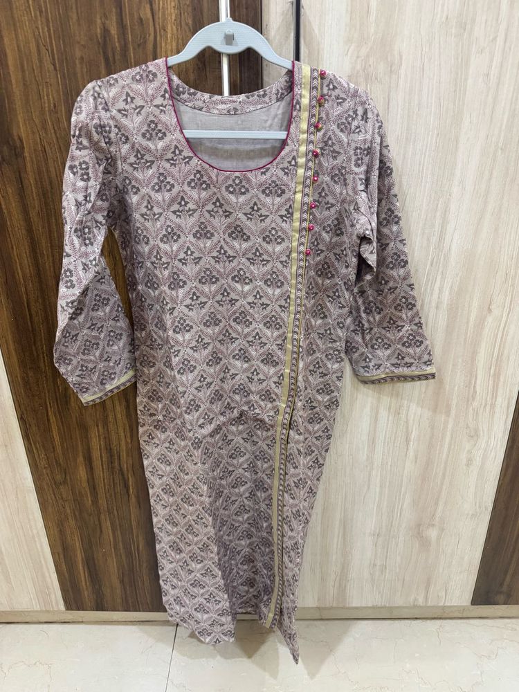 Elegant Printed Chanderi  Kurta