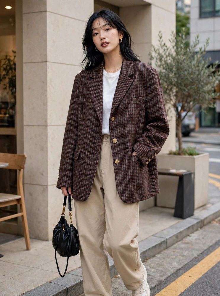 Chic Plaid Blazer - Perfect for Fall