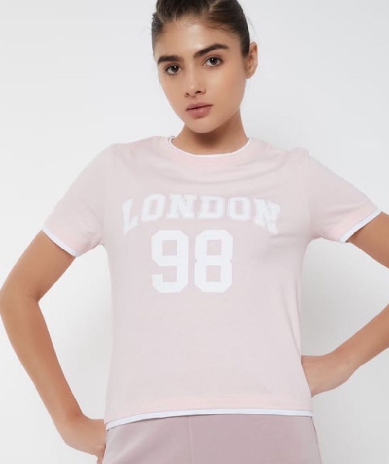 Pink "London 98" Graphic T-Shirt