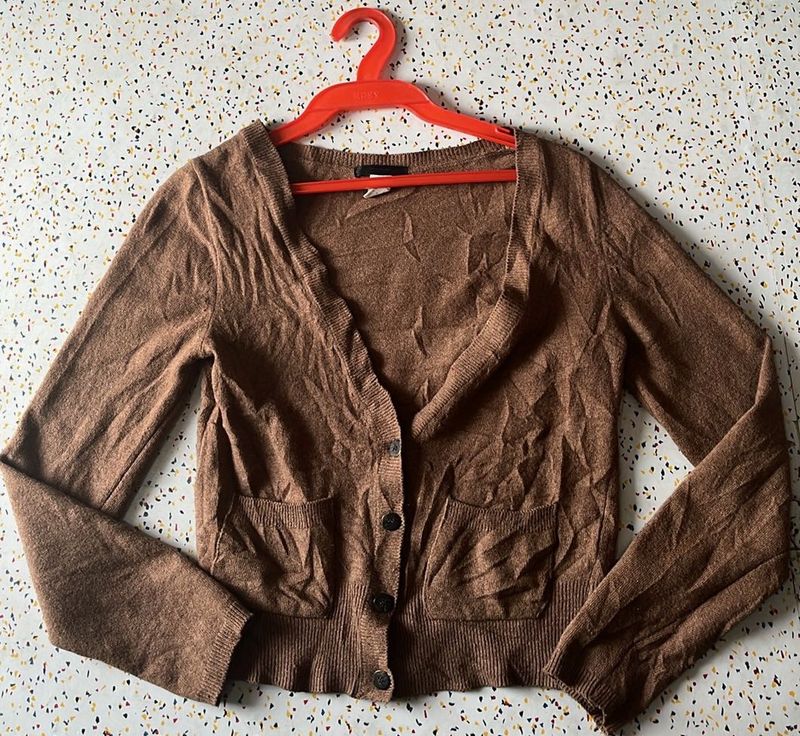 Brown Cardigan with Pockets