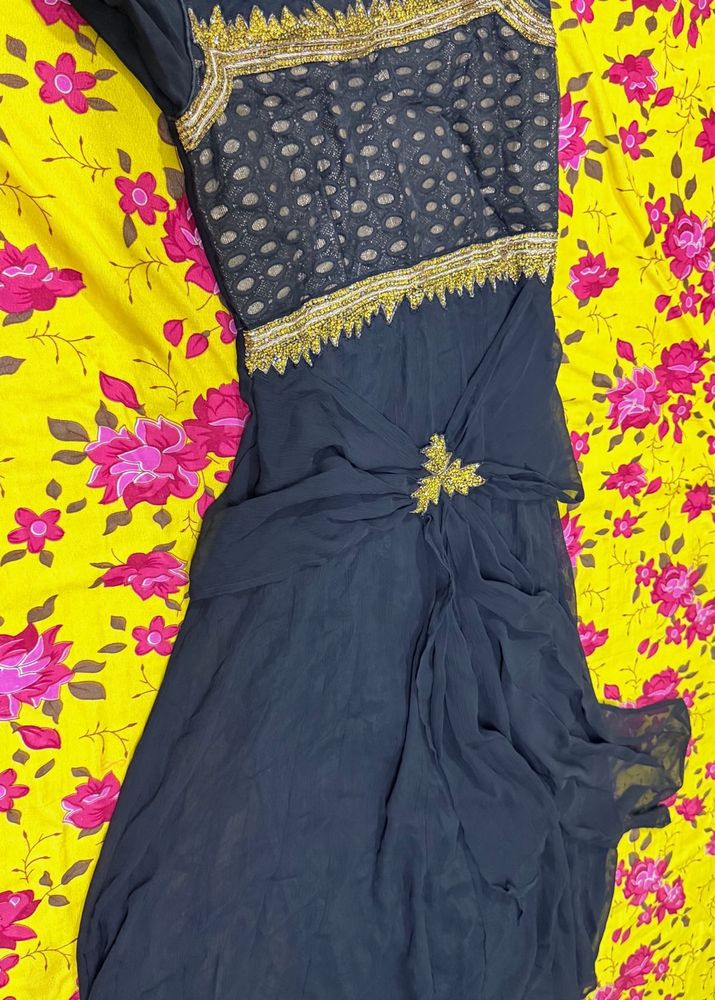 Branded  dress in Black color with floral