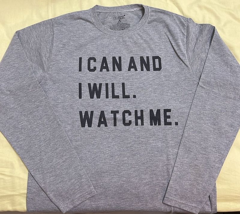 Grey Graphic full sleeve T shirt