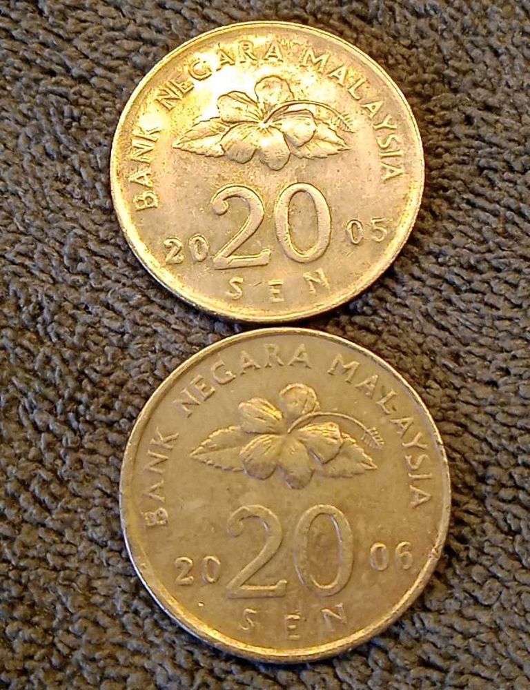 Malaysia 20 Sen Coins (2 Pcs)