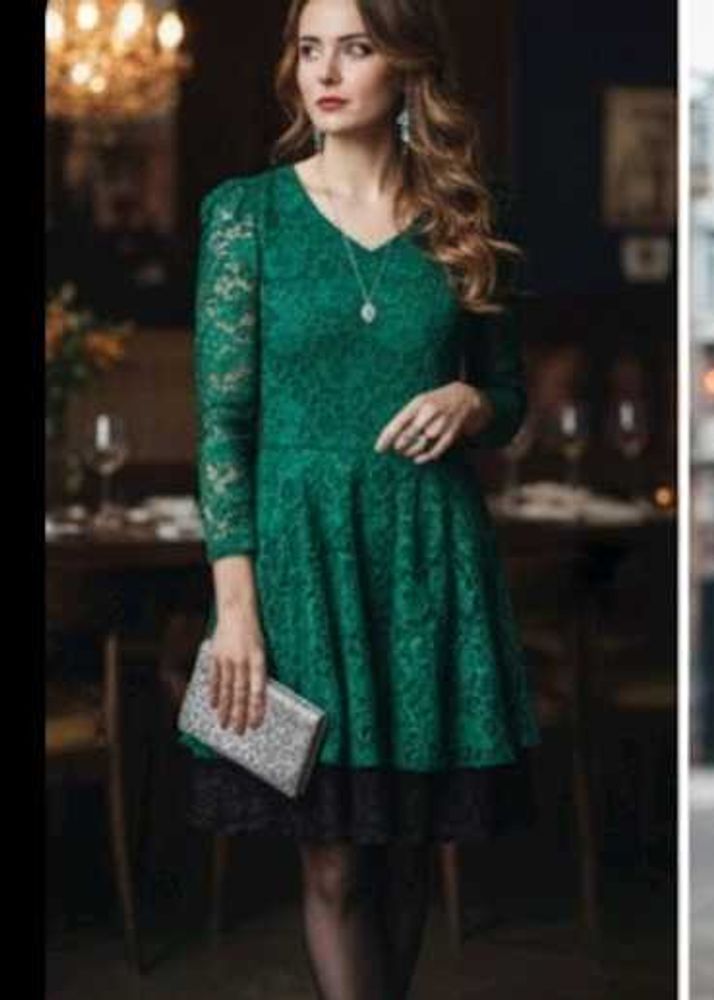 Elegant Green Lace Dress