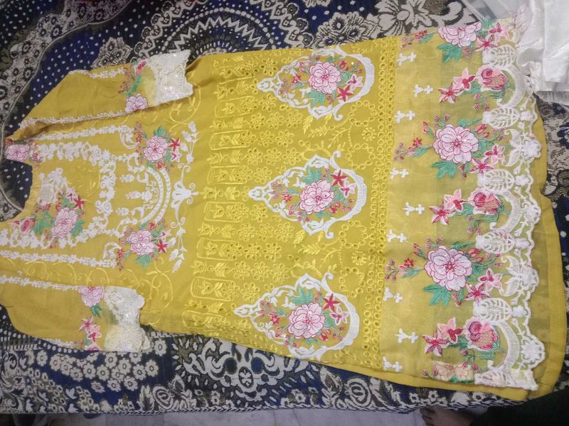 Yellow Embroidered Kurta Set