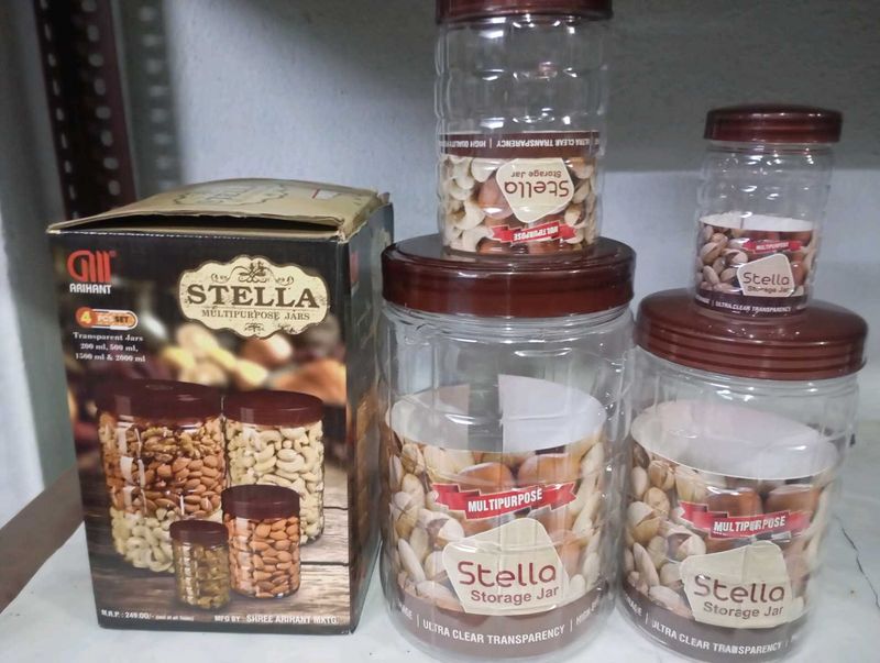 4 Pieces Stella Storage Jars Set