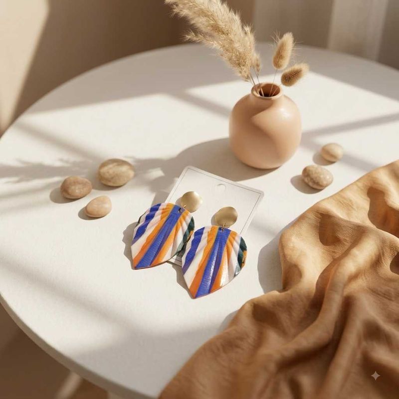 Colorful Striped Statement Earrings