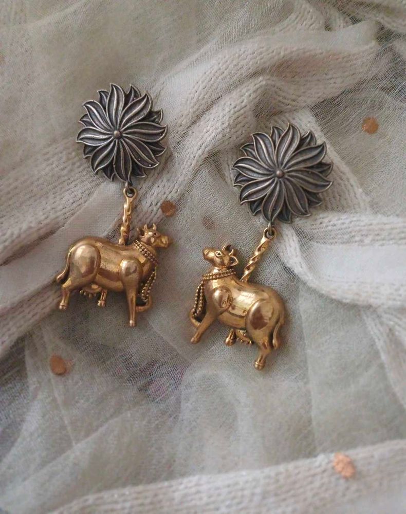 Brass nandi Design Dangle Earrings