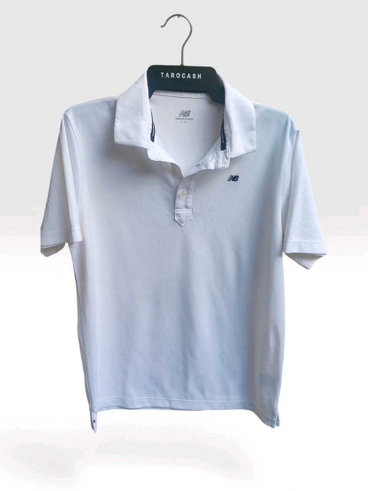 New Balance White Polo Shirt
