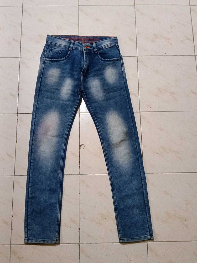 Stylish Blue Washed Denim Jeans
