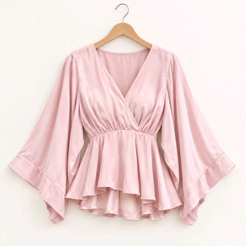 Elegant Pink Kimono Sleeve Top