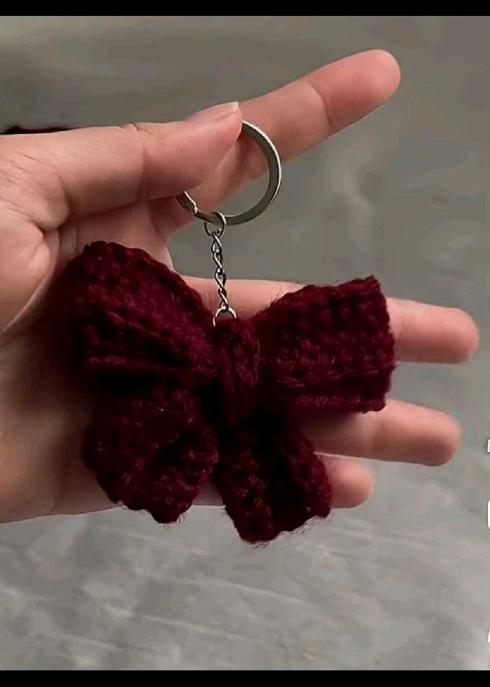 Crochet Bow Keychain pack of 1