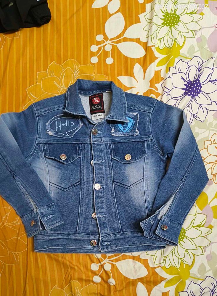 Kids Cool Denim Jacket with Patches