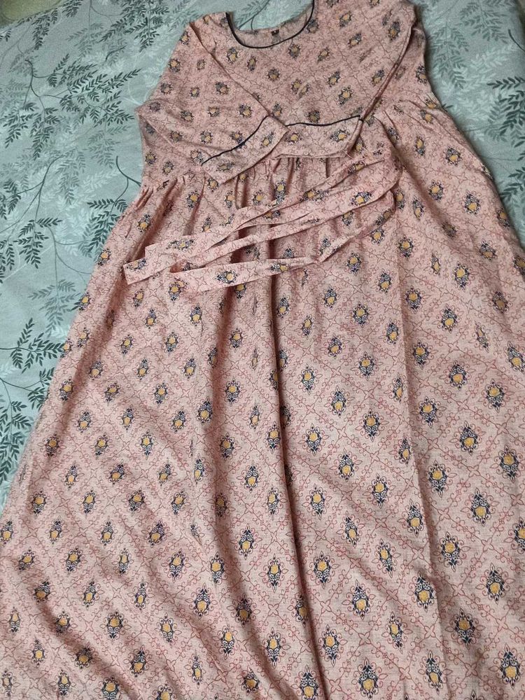 Floral Print Midi Dress with Belt