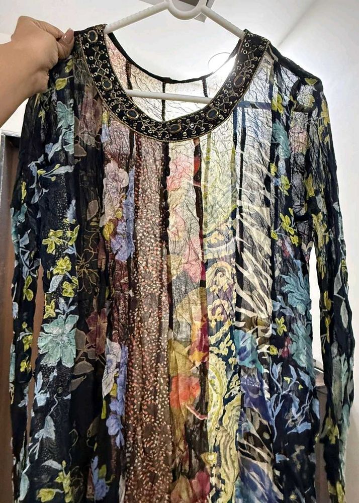 Bohemian Embellished Floral Kurta