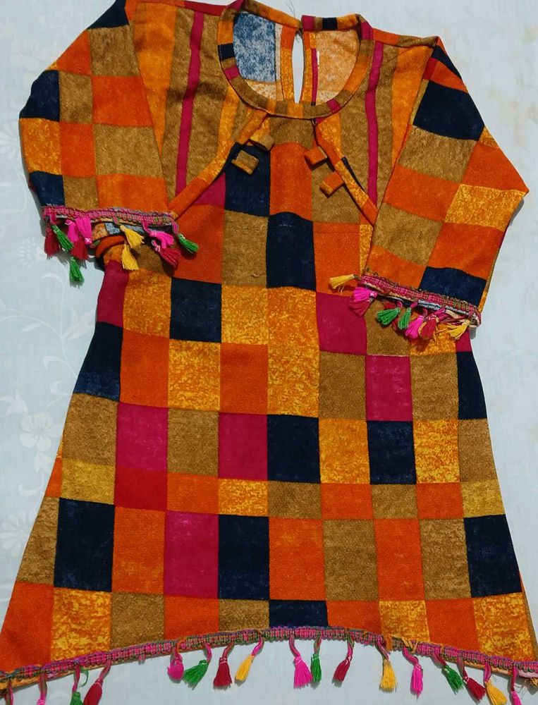 Colorful Patchwork Girls Kurta