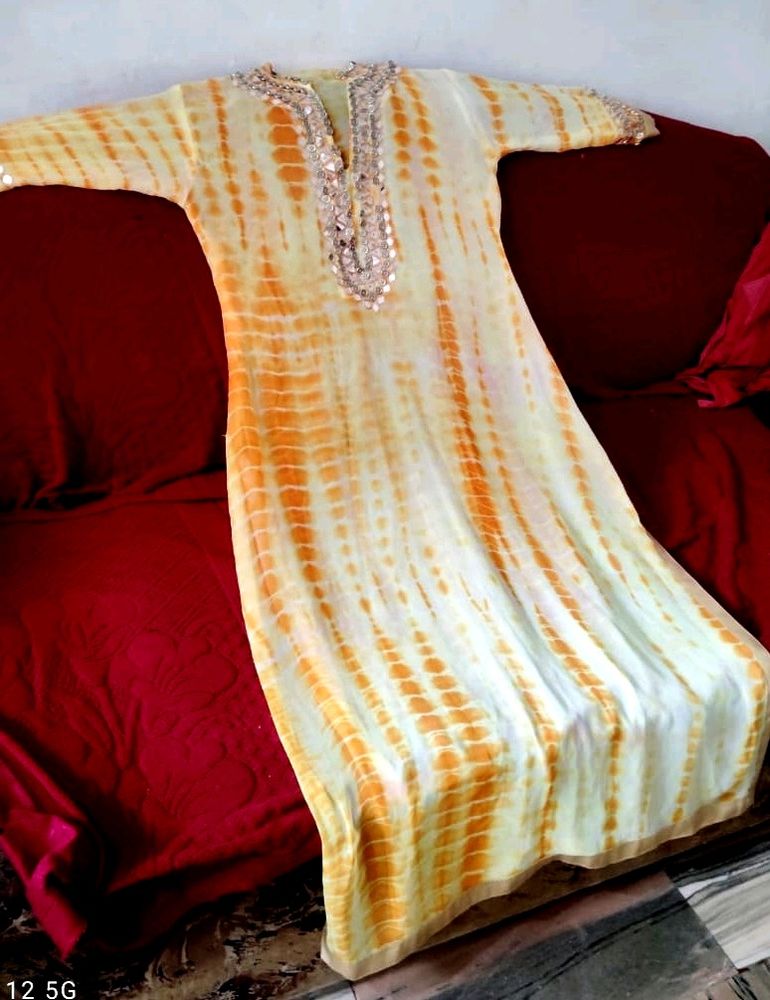Beautiful    Yellow Kurta For Women And Girls Size