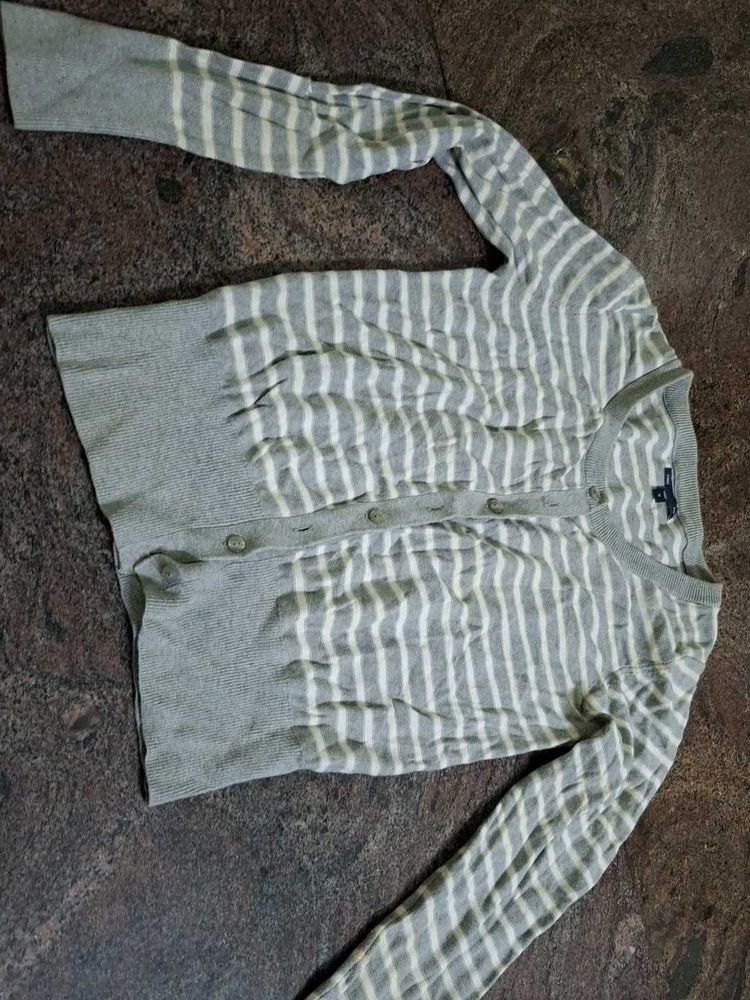 GAP Striped Knit Cardigan